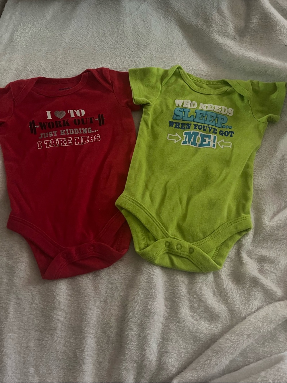 Garanimals Red & Lime Green Baby One-Piece Bodysuit Duo